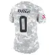 ＃0 Women's Wesley French Arctic Camo Limited Cleveland Browns 2024 Salute to Service Jersey