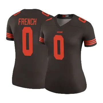＃0 Women's Wesley French Brown Legend Cleveland Browns Color Rush Jersey