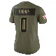 ＃0 Women's Wesley French Olive Limited Cleveland Browns 2025 Salute to Service Jersey