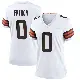 ＃0 Women's Wesley French White Game Cleveland Browns Jersey
