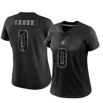＃0 Women's Xavier Truss Black Limited Cleveland Browns Reflective Jersey