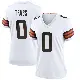 ＃0 Women's Xavier Truss White Game Cleveland Browns Jersey