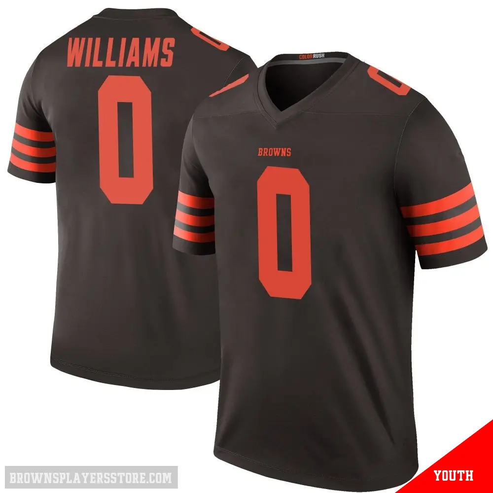 ＃0 Youth Bucky Williams Brown Legend Cleveland Browns Color Rush Jersey
