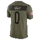 ＃0 Youth Eric Gray Olive Limited Cleveland Browns 2025 Salute to Service Jersey