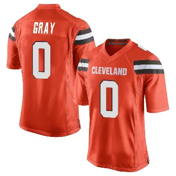 ＃0 Youth Eric Gray Orange Game Cleveland Browns Alternate Jersey