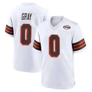 ＃0 Youth Eric Gray White Game Cleveland Browns 1946 Collection Alternate Jersey