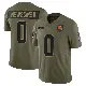 ＃0 Youth Greg Newsome II Olive Limited Cleveland Browns 2025 Salute to Service Jersey