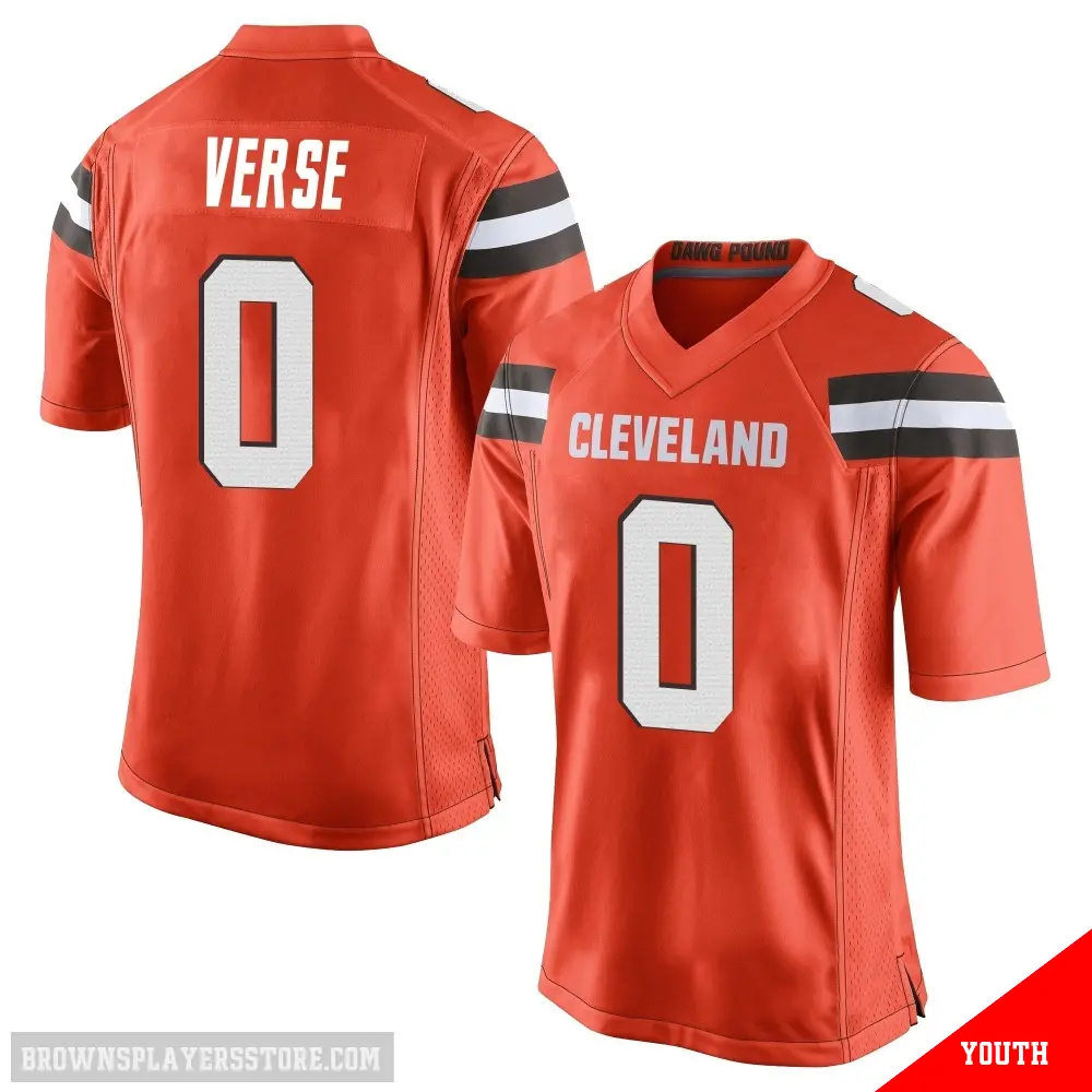 ＃0 Youth Jared Verse Orange Game Cleveland Browns Alternate Jersey