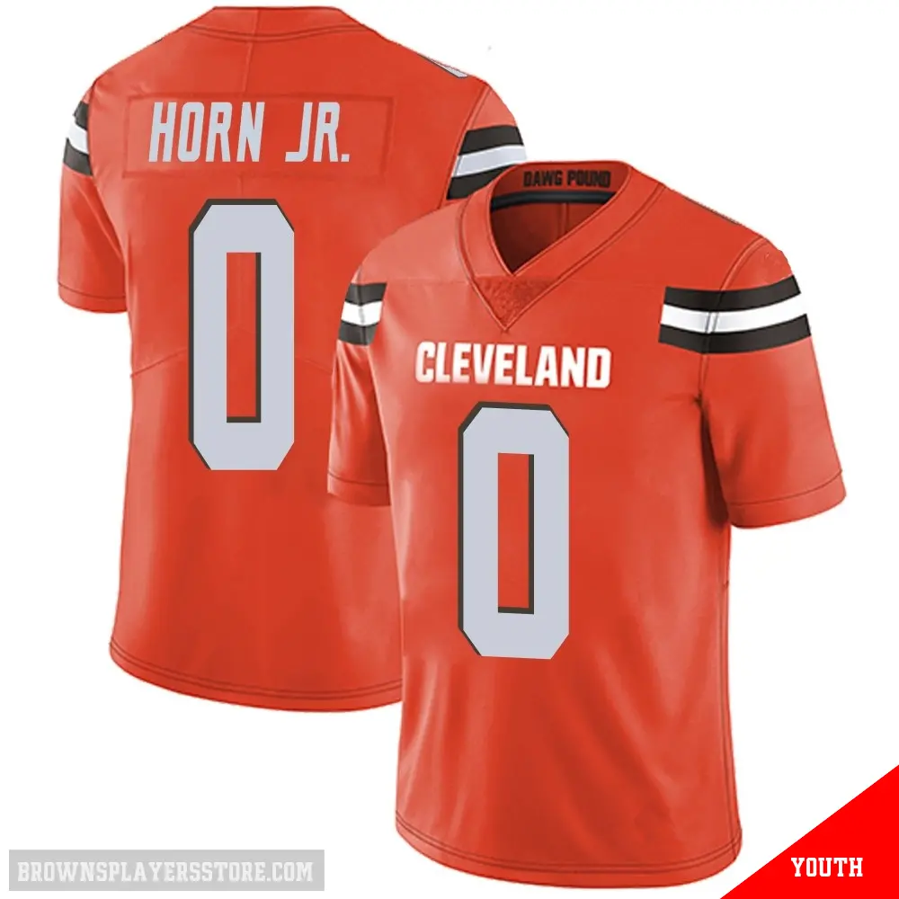 ＃0 Youth Jimmy Horn Jr. Orange Limited Cleveland Browns Alternate Vapor Untouchable Jersey
