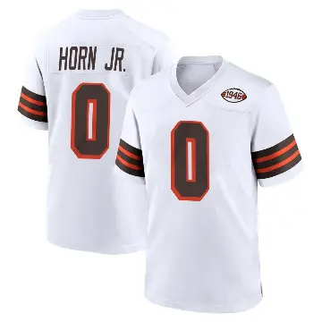 ＃0 Youth Jimmy Horn Jr. White Game Cleveland Browns 1946 Collection Alternate Jersey