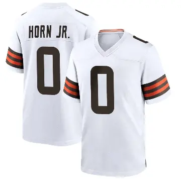 ＃0 Youth Jimmy Horn Jr. White Game Cleveland Browns Jersey