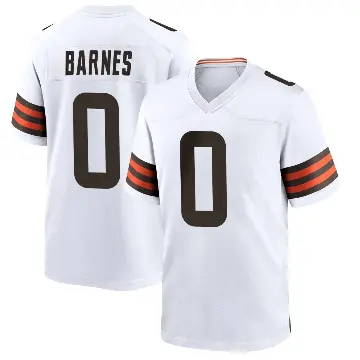 ＃0 Youth Krys Barnes White Game Cleveland Browns Jersey