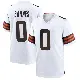 ＃0 Youth Krys Barnes White Game Cleveland Browns Jersey