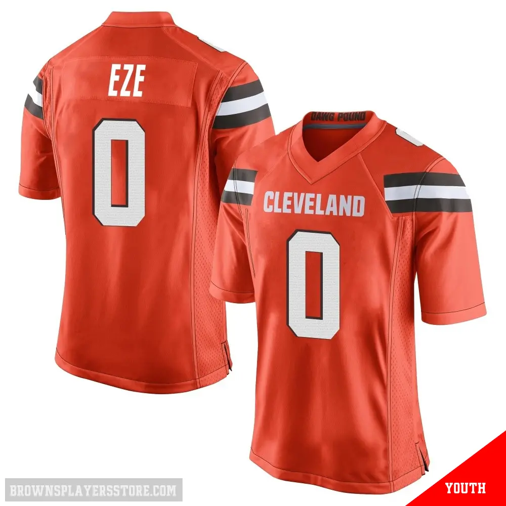 ＃0 Youth Obinna Eze Orange Game Cleveland Browns Alternate Jersey