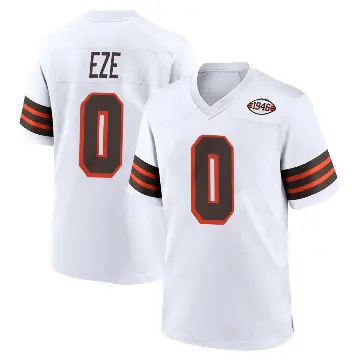 ＃0 Youth Obinna Eze White Game Cleveland Browns 1946 Collection Alternate Jersey