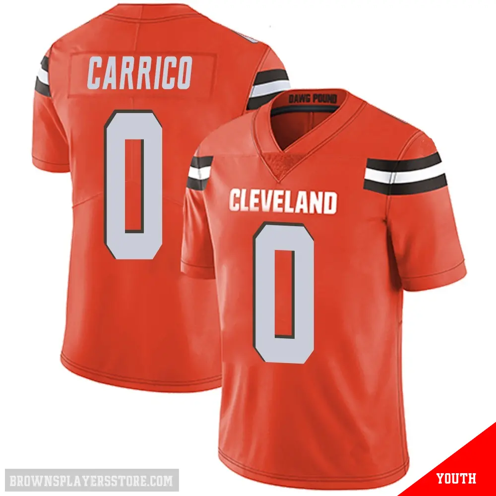 ＃0 Youth Reid Carrico Orange Limited Cleveland Browns Alternate Vapor Untouchable Jersey
