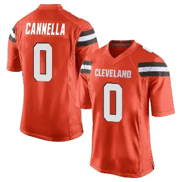 ＃0 Youth Sal Cannella Orange Game Cleveland Browns Alternate Jersey
