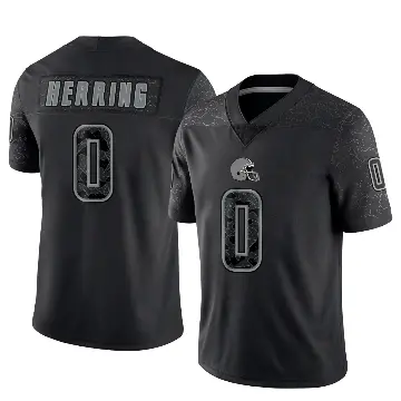 ＃0 Youth Tyron Herring Black Limited Cleveland Browns Reflective Jersey