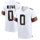 ＃0 Youth Tyron Herring White Game Cleveland Browns Jersey