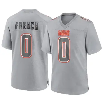 ＃0 Youth Wesley French Gray Game Cleveland Browns Atmosphere Fashion Jersey