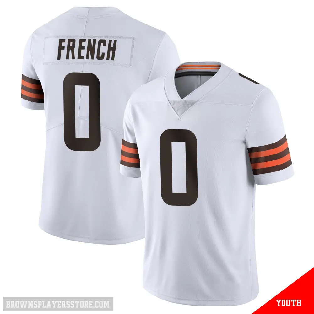 ＃0 Youth Wesley French White Limited Cleveland Browns Vapor Untouchable Jersey