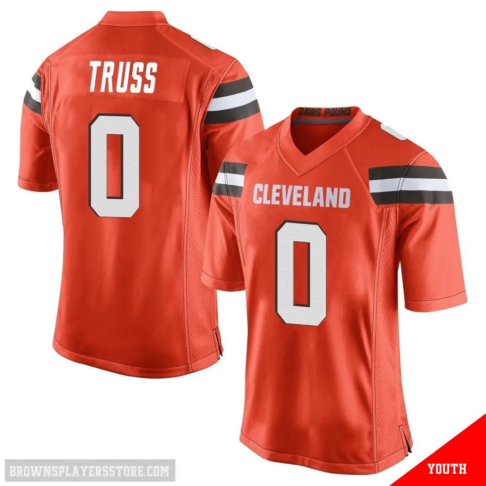 ＃0 Youth Xavier Truss Orange Game Cleveland Browns Alternate Jersey