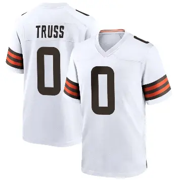＃0 Youth Xavier Truss White Game Cleveland Browns Jersey