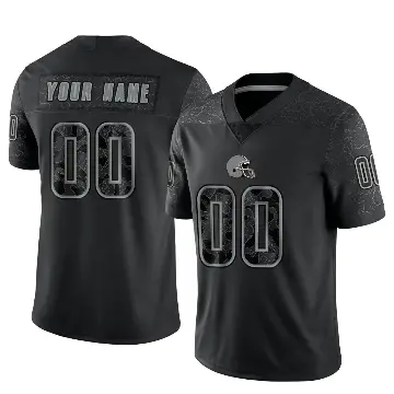 ＃00 Youth Custom Black Limited Cleveland Browns Reflective Jersey
