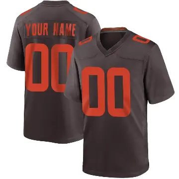 ＃00 Youth Custom Brown Game Cleveland Browns Alternate Jersey