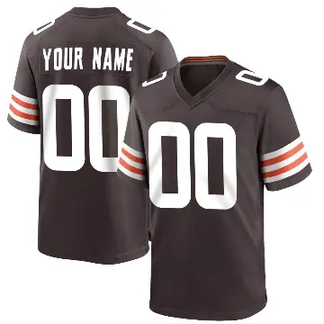 ＃00 Youth Custom Brown Game Cleveland Browns Team Color Jersey