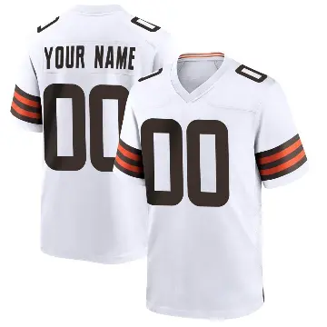 ＃00 Youth Custom White Game Cleveland Browns Jersey