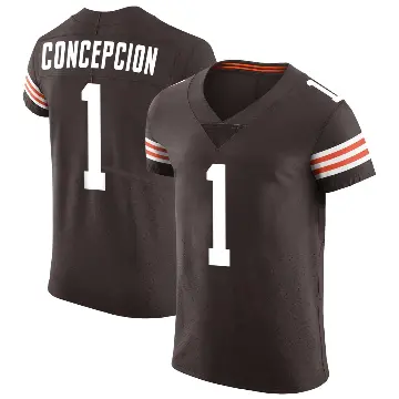 ＃1 Men's KC Concepcion Brown Elite Cleveland Browns Vapor Jersey