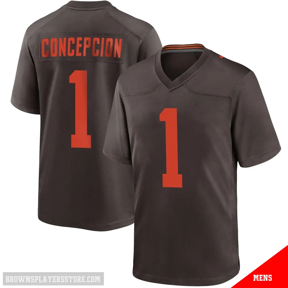 ＃1 Men's KC Concepcion Brown Game Cleveland Browns Alternate Jersey
