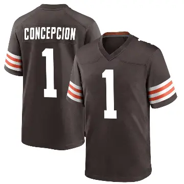 ＃1 Men's KC Concepcion Brown Game Cleveland Browns Team Color Jersey