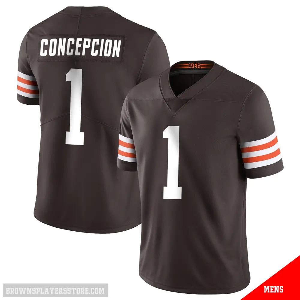 ＃1 Men's KC Concepcion Brown Limited Cleveland Browns Team Color Vapor Untouchable Jersey