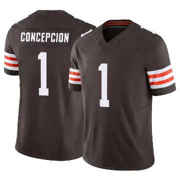 ＃1 Men's KC Concepcion Brown Limited Cleveland Browns Vapor F.U.S.E. Jersey
