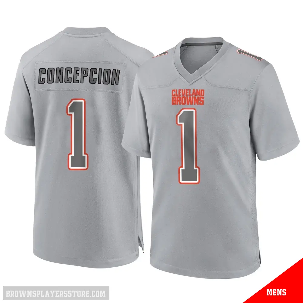 ＃1 Men's KC Concepcion Gray Game Cleveland Browns Atmosphere Fashion Jersey