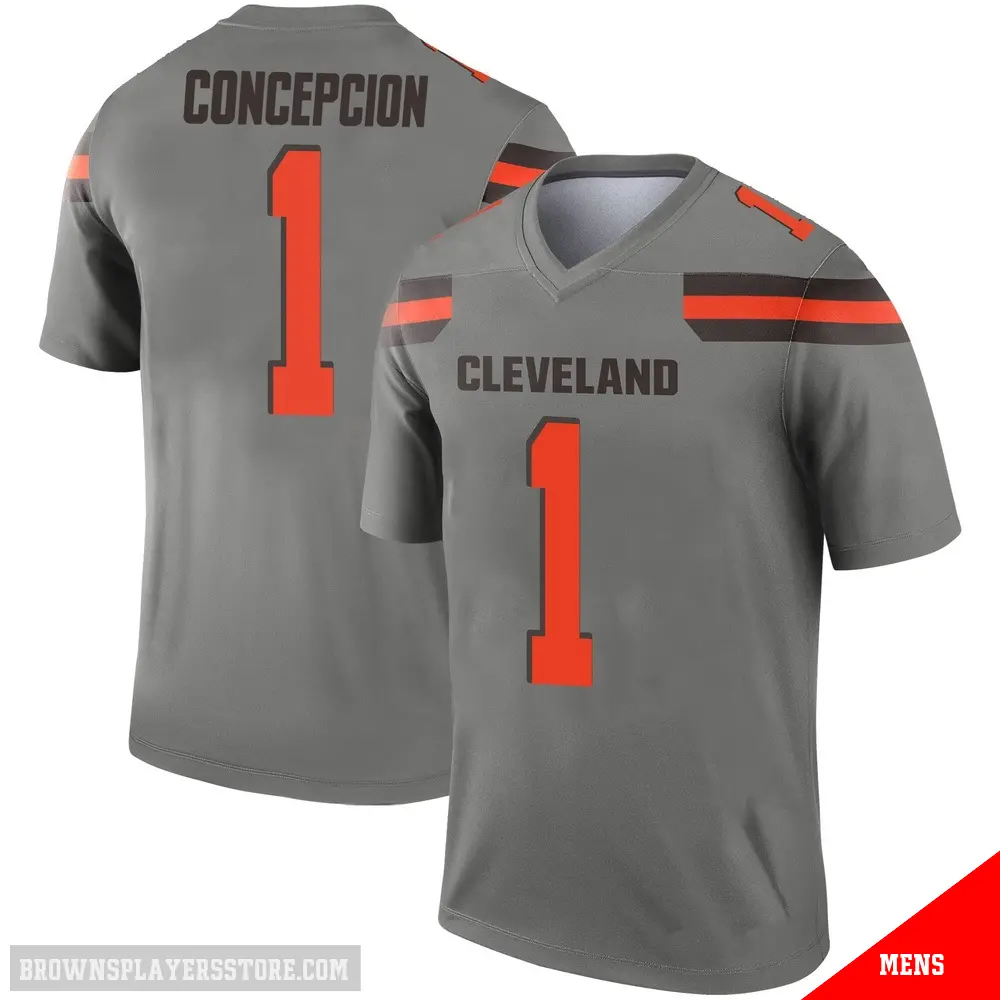 ＃1 Men's KC Concepcion Legend Cleveland Browns Inverted Silver Jersey