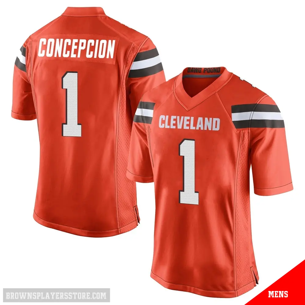 ＃1 Men's KC Concepcion Orange Game Cleveland Browns Alternate Jersey