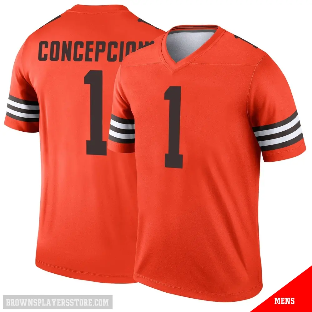 ＃1 Men's KC Concepcion Orange Legend Cleveland Browns Inverted Jersey