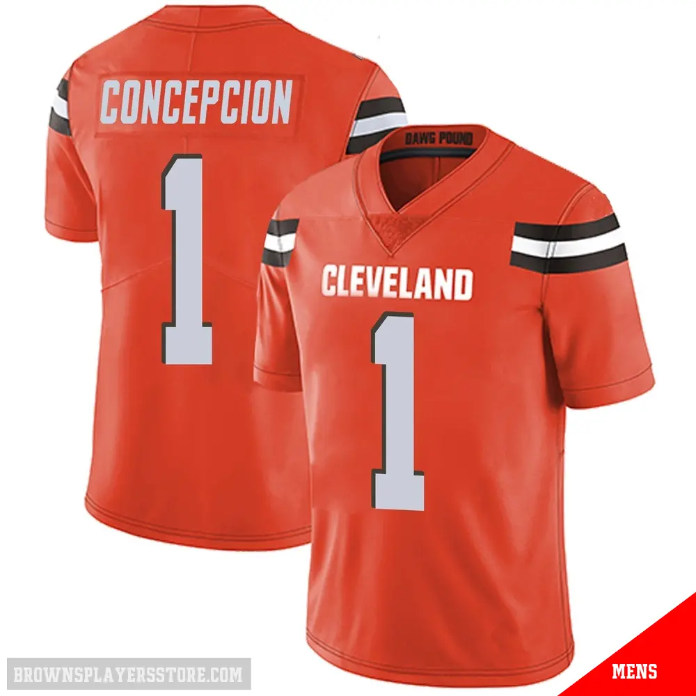 ＃1 Men's KC Concepcion Orange Limited Cleveland Browns Alternate Vapor Untouchable Jersey