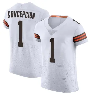 ＃1 Men's KC Concepcion White Elite Cleveland Browns Vapor Jersey