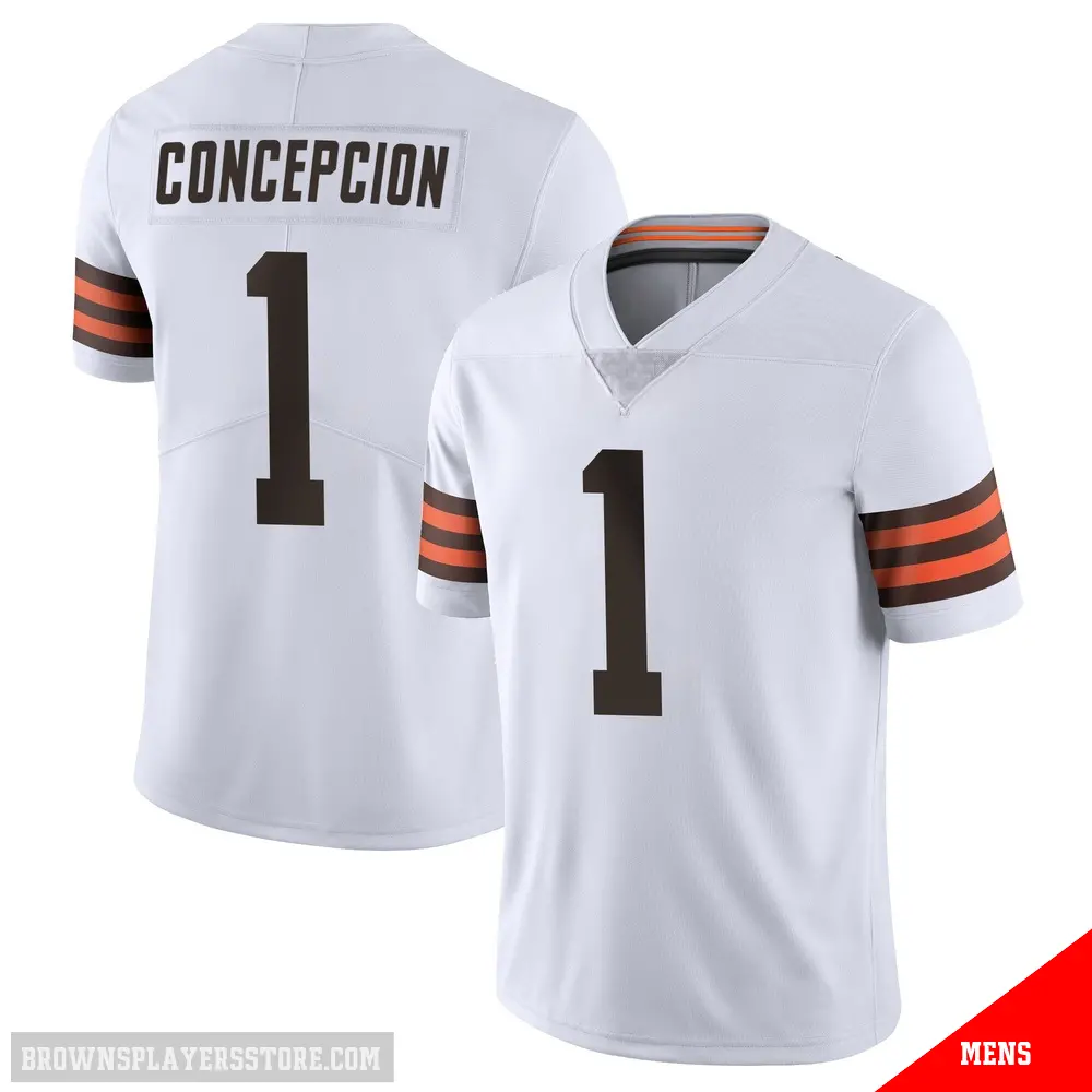 ＃1 Men's KC Concepcion White Limited Cleveland Browns Vapor Untouchable Jersey