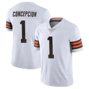 ＃1 Men's KC Concepcion White Limited Cleveland Browns Vapor Untouchable Jersey
