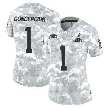 ＃1 Women's KC Concepcion Arctic Camo Limited Cleveland Browns 2024 Salute to Service Jersey