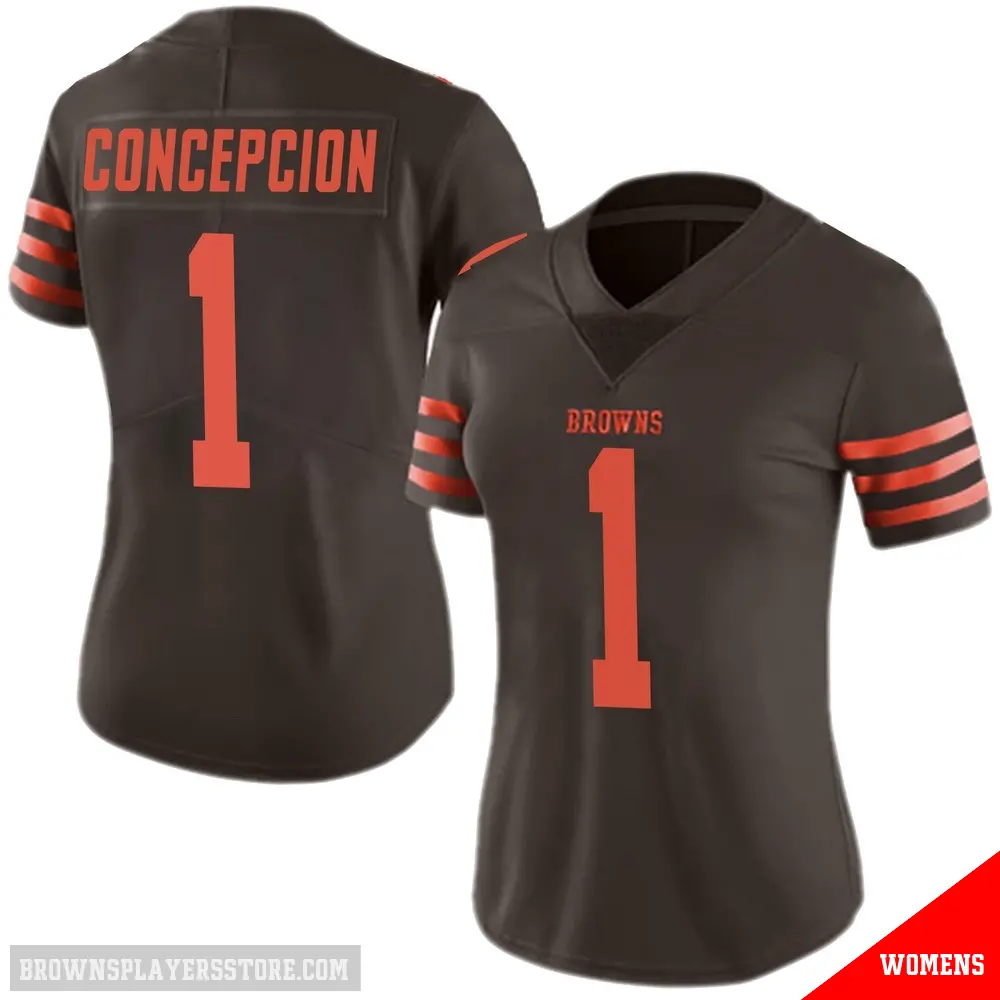 ＃1 Women's KC Concepcion Brown Limited Cleveland Browns Color Rush Jersey