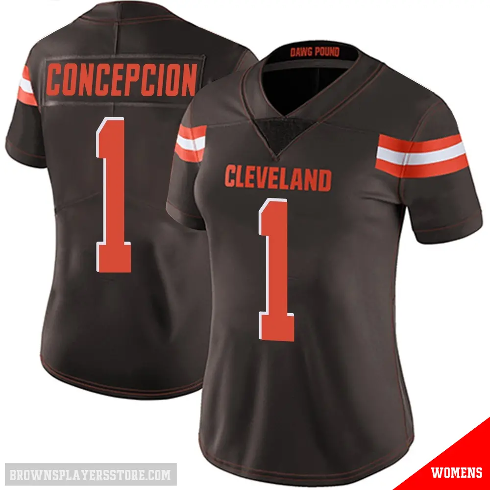 ＃1 Women's KC Concepcion Brown Limited Cleveland Browns Team Color Vapor Untouchable Jersey