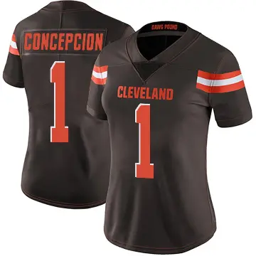 ＃1 Women's KC Concepcion Brown Limited Cleveland Browns Team Color Vapor Untouchable Jersey