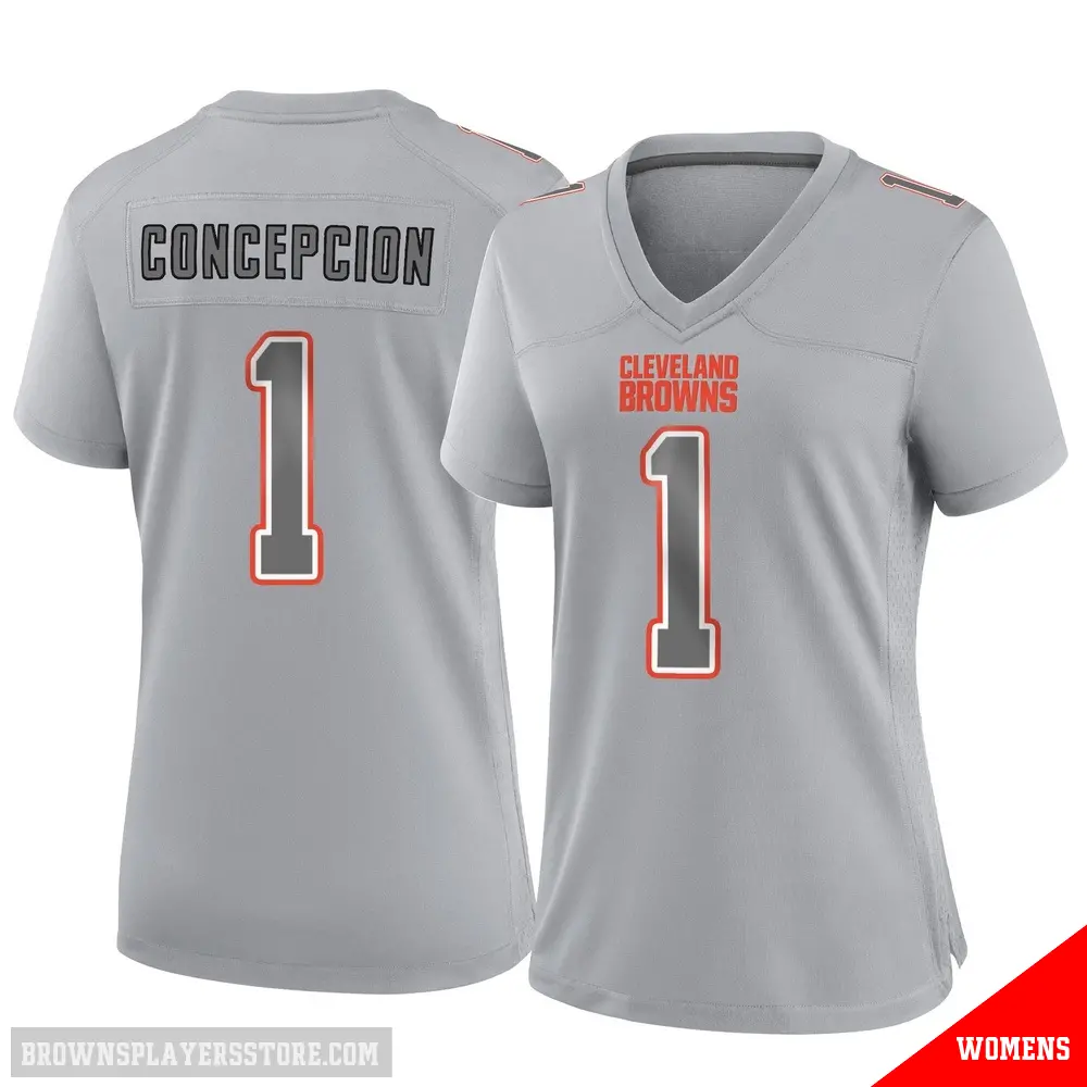 ＃1 Women's KC Concepcion Gray Game Cleveland Browns Atmosphere Fashion Jersey