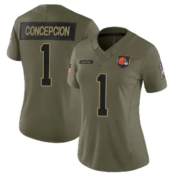 ＃1 Women's KC Concepcion Olive Limited Cleveland Browns 2025 Salute to Service Jersey